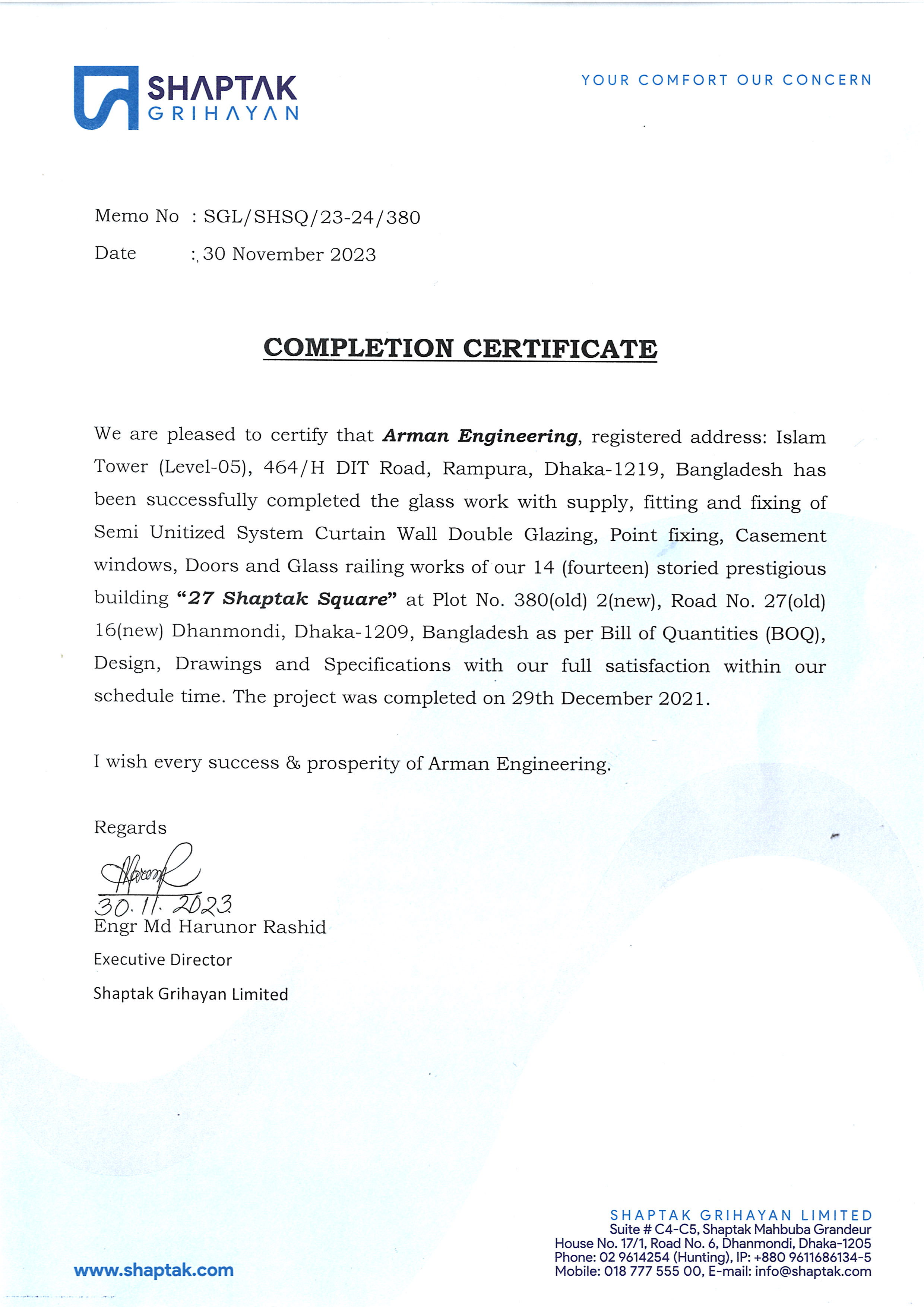 Shaptak Grihayan Ltd.